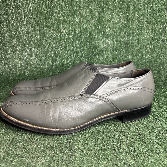 Vintage Mens Stacy Adams Gray Leather Slip On Loafers Shoes Sz 9.5 D main image 9